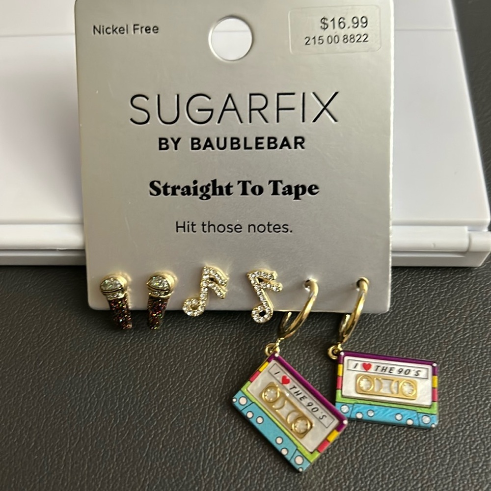 Sugarfix by Baublebar straight to tape Earrings NWT